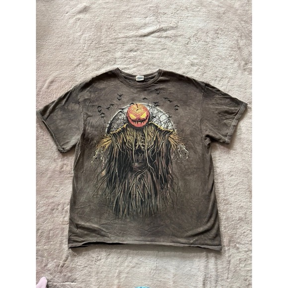 Delta Pro Weight Shirt Spooky Scary evil Pumpkin Halloween Haunted Tie Dye Sz XL - Picture 1 of 8